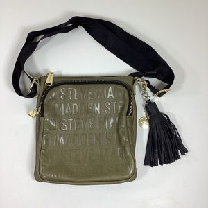 Steve Madden Crossbody Bag Olive Green Black Adjustable Strap